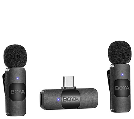 Boya BY-V20 TX+TX+RX Ultracompact Wireless Microphone for USB Type-C