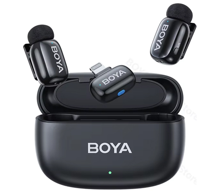 Boya Mini TX + TX + RX Wireless Microphone for Lightning Devices Black