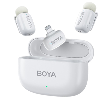 Boya Mini TX + TX + RX Wireless Microphone for Lightning Devices White