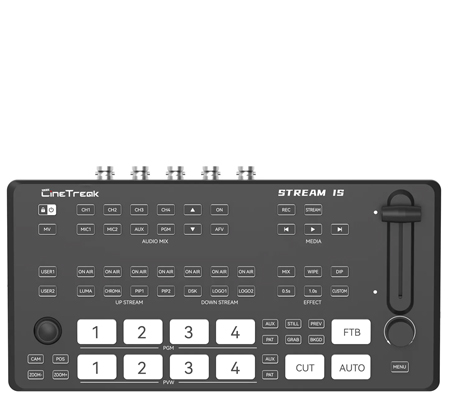 CineTreak Stream 1S 5-Channel Multi-Camera Live Streaming SDI Video Switcher