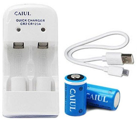 Caiul CR2 Rechargeable Battery + Charger