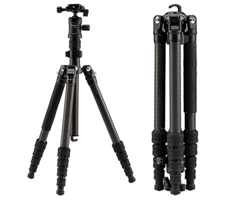 Fotopro Sherpa Carbon Fiber + FPH-42QS Ball Head Tripod Monopod Camera Black