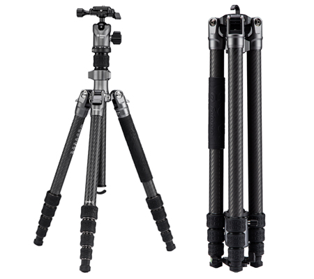 Fotopro Sherpa Carbon Fiber + FPH-42QS Ball Head Tripod Monopod Camera Gray