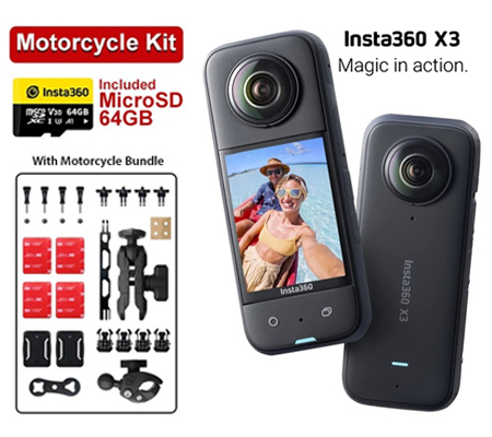 Insta360 X3 360 Action Camera Bikers Kit