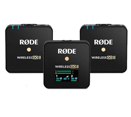 RODE – microphone sans fil GO ii à double canal, 2.4GHz,3.5mm, sortie TRS,  pour appareils photo DSLR et ordinateurs portables, Original