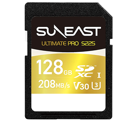 Suneast SDXC 128GB 208MB/s UHS-I V30 Ultimate Pro S225 Gold Series SE-FS1128G23W1F