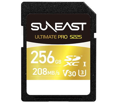 Suneast SDXC 256GB 208MB/s UHS-I V30 Ultimate Pro S225 Gold Series SE-FS1256G23W1F