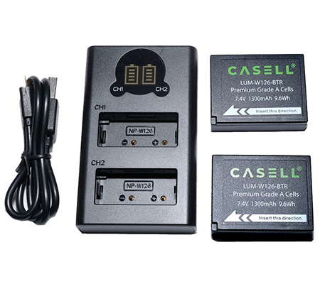 Casell Battery NP-W126 + Dual Charger for Fujifilm XT30II/XT30/XT3/XT200/XE/XPro/XA