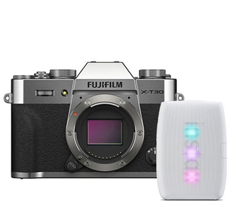 Fujifilm XT30 II Body Only Silver Special Package with Instax Mini Link 3 Clay White