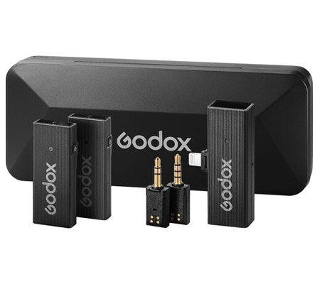 Godox MoveLink Mini LT Dual Wireless Microphone for Camera & iOS Device Classic Black