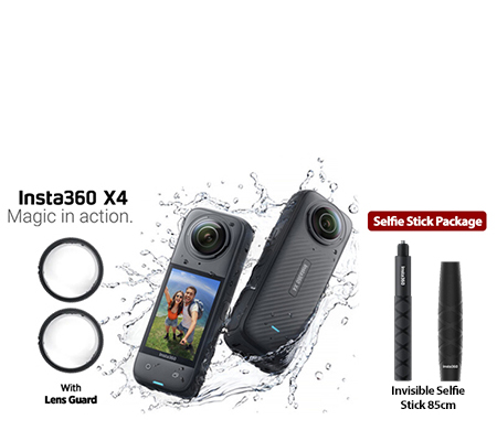 Insta360 X4 360° Action Camera Selfie Stick Package