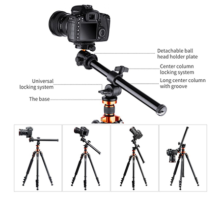 K&F Concept S210 + BH-28L Tripod Flatlay Horizontal