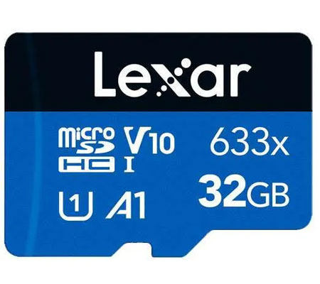 Lexar Micro SDHC 32GB 633x UHS-I V10 (Read 100MB/s and Write 45MB/s)