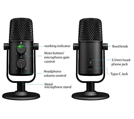 Maono USB Microphone Podcast Set Cardioid Condenser AU-902