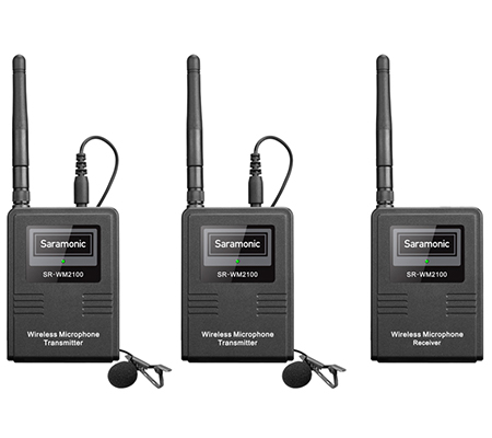 Saramonic SR-WM2100 TX+TX+RX Dual Wireless Lavalier Microphone