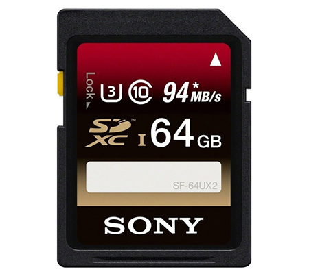 Sony SDXC SF-64UX2 64GB UHS-I U3 (Read 94MB/s and Write 70MB/s)