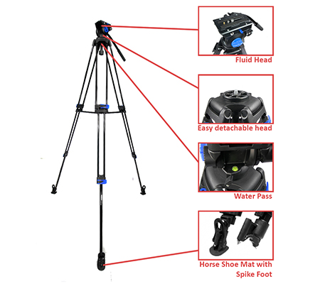 Takara Hydro B18 Professional Video Tripod with Fluid Head & Horse Shoe Mat