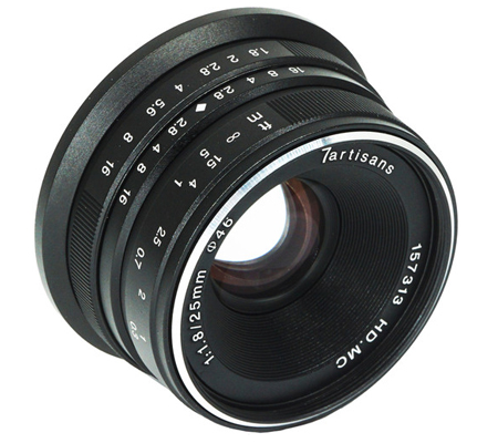 7Artisans 25mm f/1.8 Mark for Sony E Mount APSC Black