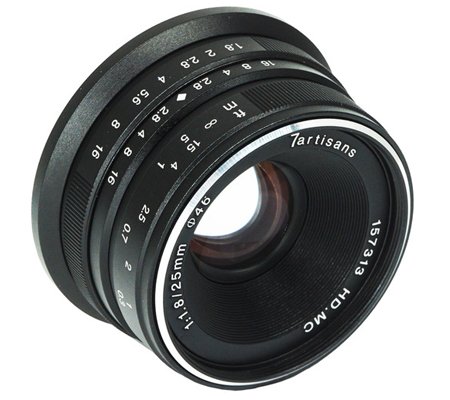 7Artisans 25mm f/1.8 for Canon EF-M Mount APSC