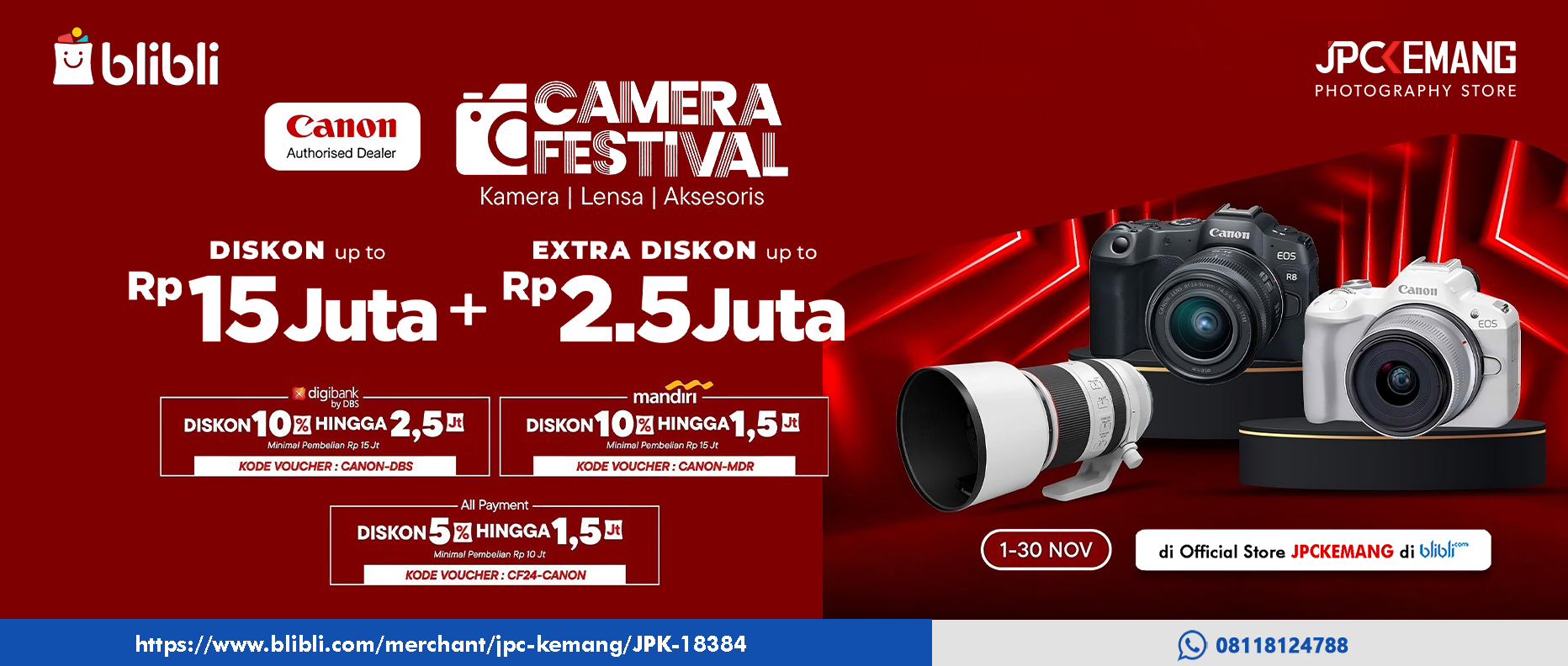 Diskon Canon Kamera dan Lensa Blibli di JPC Kemang