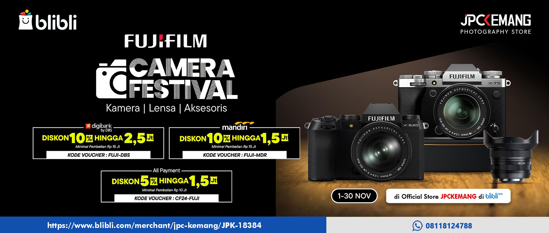 Diskon Fujifilm Kamera dan Lensa di Blibli JPC Kemang