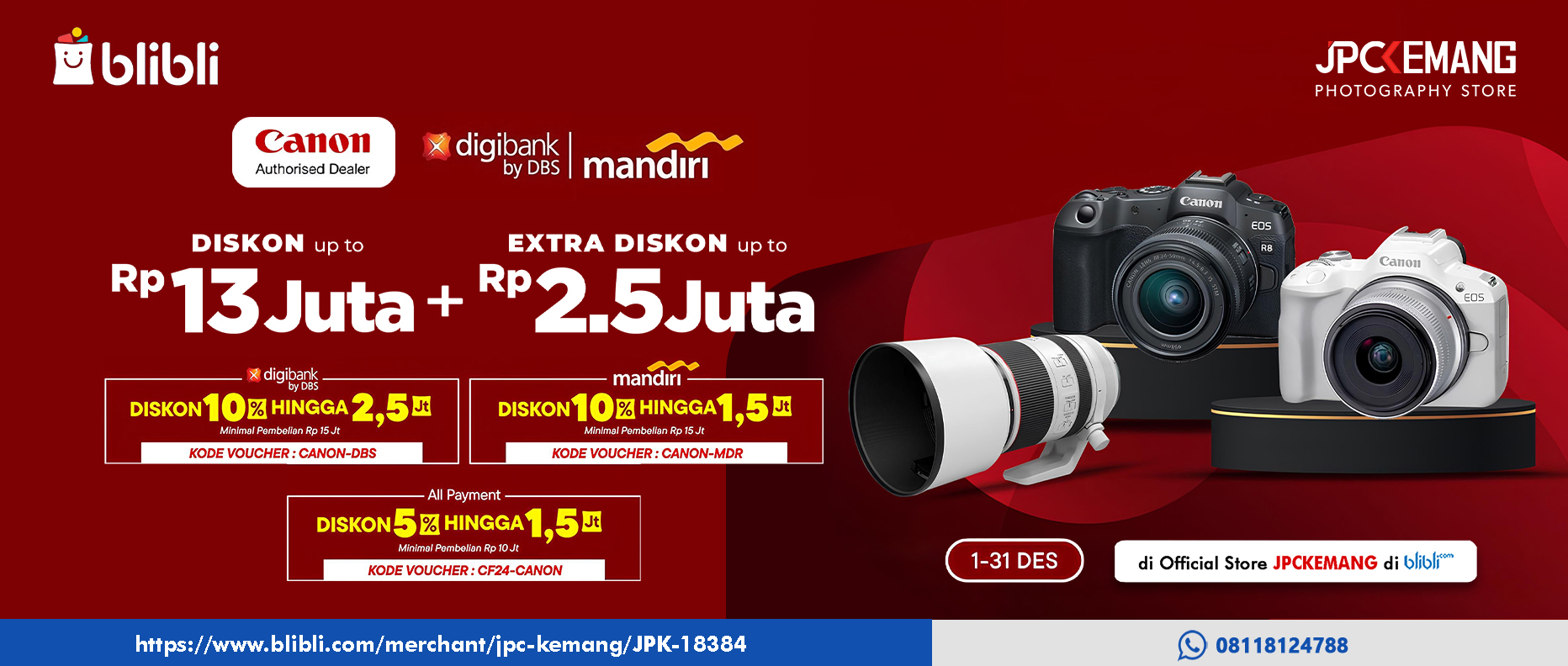 Diskon Canon Kamera dan Lensa Blibli di JPC Kemang